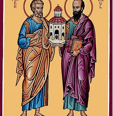 أيقونة بطرس وبولس عمودا الكنيسة – الايقونة وشرحها