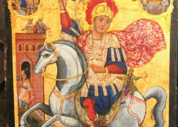 إيقونة مار جاورجيوس في دير مار جاورجيوس الحميراء البطريركي (1685م) – الايقونة وشرحها