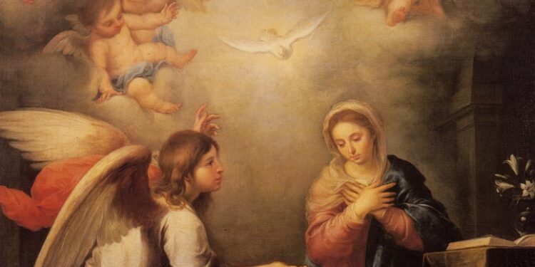 بشارة الملاك جبرائيل الى مريم، ها هو الخلاص يُعلن الى عذراء طاهرة