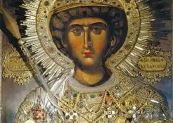 أيقونة القدّيس جاورجيوس المعجزة الغير المرسومة بيد من دير زوغرافو و الأسقف غير المؤمن