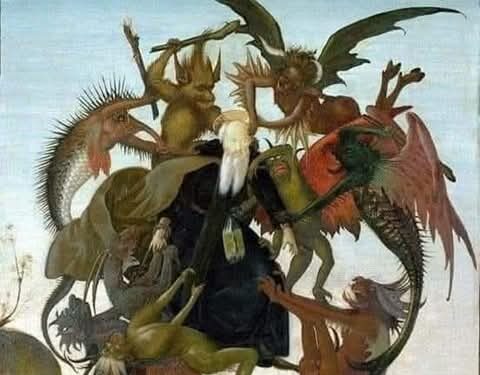 لوحة عذاب القديس انطونيوس -الايقونة وشرحها