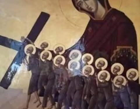 أيقونة العذراء حاملة الصليب – الايقونة وشرحها